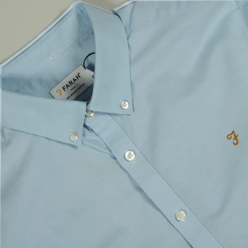 Farah Brewer LS Shirt - Sky Blue-1